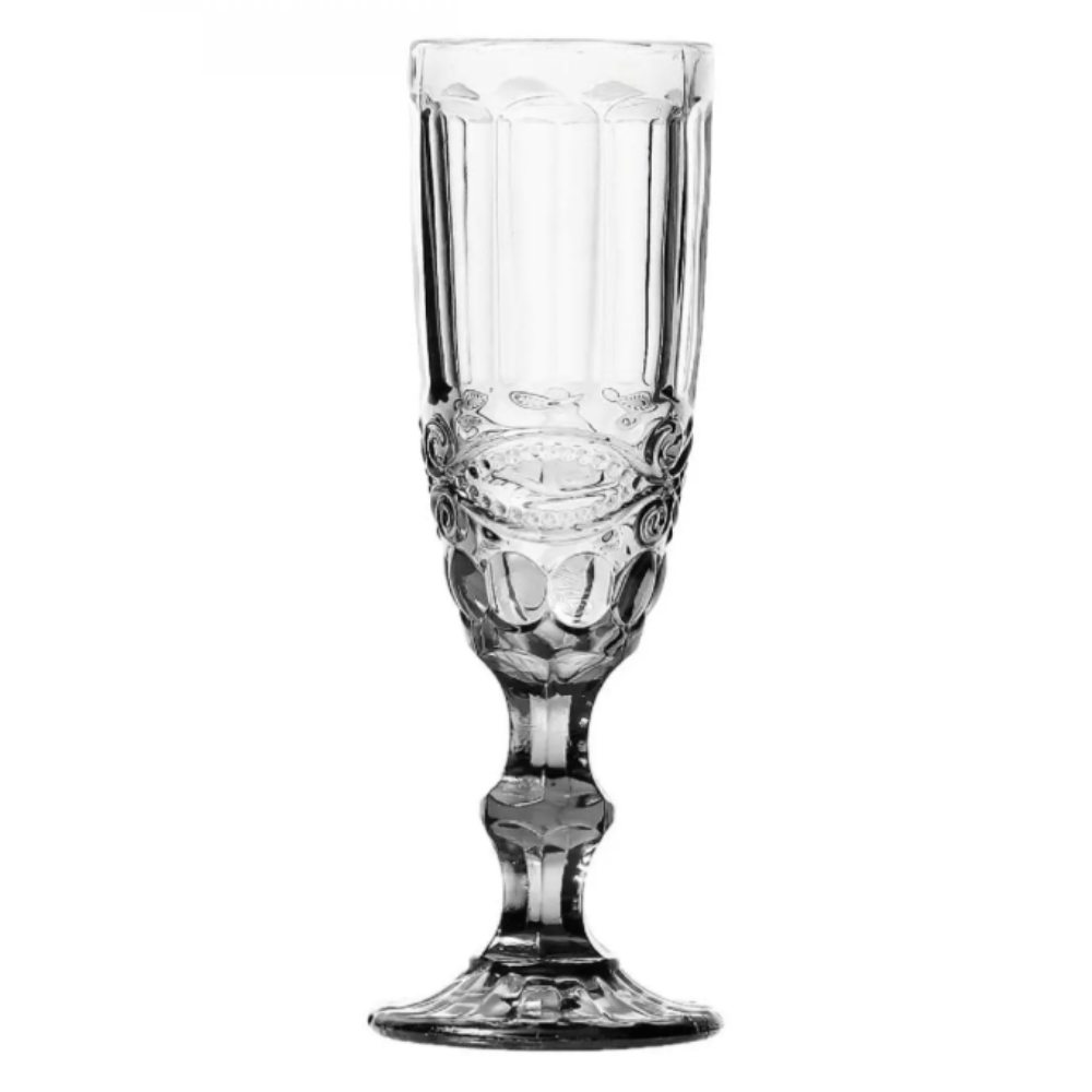 Taça De Champagne Vidro Transparente Lapidado - Btc